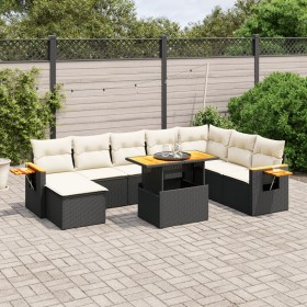 Set aus 8-teiligen Gartensofas und Kissen Kunstrattan schwarz von , Gartensets - Ref: Foro24-3273653, Preis: 595,33 €, Rabatt: %