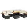 Set aus 8-teiligen Gartensofas und Kissen Kunstrattan schwarz von , Gartensets - Ref: Foro24-3273653, Preis: 594,69 €, Rabatt: %