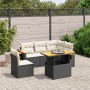 Set aus 6-teiligen Gartensofas und Kissen Kunstrattan schwarz von , Gartensets - Ref: Foro24-3273520, Preis: 454,94 €, Rabatt: %