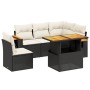 Set aus 6-teiligen Gartensofas und Kissen Kunstrattan schwarz von , Gartensets - Ref: Foro24-3273520, Preis: 454,94 €, Rabatt: %