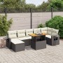 Set aus 8-teiligen Gartensofas und Kissen Kunstrattan schwarz von , Gartensets - Ref: Foro24-3275709, Preis: 586,08 €, Rabatt: %