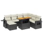 Set aus 8-teiligen Gartensofas und Kissen Kunstrattan schwarz von , Gartensets - Ref: Foro24-3275716, Preis: 586,08 €, Rabatt: %