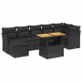 Set aus 8-teiligen Gartensofas und Kissen Kunstrattan schwarz von , Gartensets - Ref: Foro24-3275484, Preis: 527,49 €, Rabatt: %