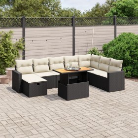 Set aus 8-teiligen Gartensofas und Kissen Kunstrattan schwarz von , Gartensets - Ref: Foro24-3271448, Preis: 573,09 €, Rabatt: %