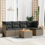 6-piece garden furniture set with gray synthetic rattan cushions by , Garden sets - Ref: Foro24-3255948, Price: 360,29 €, Dis...