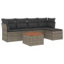 6-piece garden furniture set with gray synthetic rattan cushions by , Garden sets - Ref: Foro24-3255948, Price: 360,29 €, Dis...