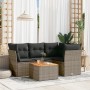 Garden sofa set with 5-piece synthetic rattan gray cushions by , Garden sets - Ref: Foro24-3255955, Price: 308,99 €, Discount: %