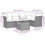 6-piece garden furniture set with gray synthetic rattan cushions by , Garden sets - Ref: Foro24-3255962, Price: 382,43 €, Dis...