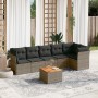 7-piece garden sofa set with gray PE rattan cushions by , Garden sets - Ref: Foro24-3255983, Price: 426,07 €, Discount: %