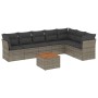 Garden sofa set 8 pieces and gray synthetic rattan cushions by , Garden sets - Ref: Foro24-3256011, Price: 470,99 €, Discount: %