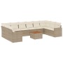 Set de sofás de jardín 11pzas con cojines ratán sintético beige de , Conjuntos de jardín - Ref: Foro24-3256625, Precio: 781,6...