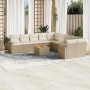 11-teiliges Gartensofa-Set mit beigen synthetischen Rattankissen von , Gartensets - Ref: Foro24-3256646, Preis: 781,66 €, Rab...