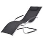 Aluminum sun lounger with black textilene cushion by vidaXL, Loungers - Ref: Foro24-47777, Price: 111,89 €, Discount: %