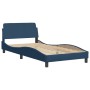 Estructura de cama con cabecero de tela azul 100x200 cm de , Camas y somieres - Ref: Foro24-373131, Precio: 134,53 €, Descuen...