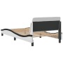 Estructura de cama con cabecero cuero sintético blanco y negro de , Camas y somieres - Ref: Foro24-373144, Precio: 124,81 €, ...