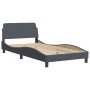 Bed frame with dark gray velvet headboard 100x200 cm by , Beds and slatted bases - Ref: Foro24-373133, Price: 108,57 €, Disco...