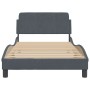 Bed frame with dark gray velvet headboard 100x200 cm by , Beds and slatted bases - Ref: Foro24-373133, Price: 108,57 €, Disco...