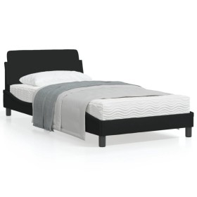 Bed frame with black fabric headboard 100x200 cm by , Beds and slatted bases - Ref: Foro24-373127, Price: 108,33 €, Discount: %