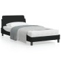 Bed frame with black fabric headboard 100x200 cm by , Beds and slatted bases - Ref: Foro24-373127, Price: 109,55 €, Discount: %