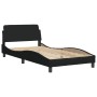 Estructura de cama con cabecero de tela negro 100x200 cm de , Camas y somieres - Ref: Foro24-373127, Precio: 109,55 €, Descue...