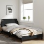 Estructura de cama con cabecero de tela negro 100x200 cm de , Camas y somieres - Ref: Foro24-373127, Precio: 109,55 €, Descue...