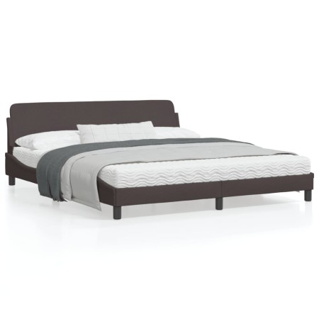 Estructura de cama con cabecero de tela marrón 180x200 cm de , Camas y somieres - Ref: Foro24-373228, Precio: 179,75 €, Descu...