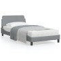 Bed frame with light gray fabric headboard 100x200 cm by , Beds and slatted bases - Ref: Foro24-373125, Price: 108,33 €, Disc...