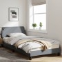 Bed frame with light gray fabric headboard 100x200 cm by , Beds and slatted bases - Ref: Foro24-373125, Price: 109,41 €, Disc...