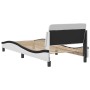 Estructura de cama con cabecero cuero sintético blanco y negro de , Camas y somieres - Ref: Foro24-373104, Precio: 114,99 €, ...