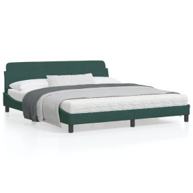 Dark green velvet bed frame with headboard 180x200 cm by , Beds and slatted bases - Ref: Foro24-373235, Price: 176,99 €, Disc...