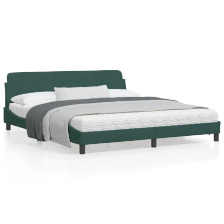 Estructura cama con cabecero terciopelo verde oscuro 180x200 cm de , Camas y somieres - Ref: Foro24-373235, Precio: 176,35 €,...