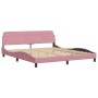 Bed frame with pink velvet headboard 180x200 cm by , Beds and slatted bases - Ref: Foro24-373237, Price: 196,99 €, Discount: %