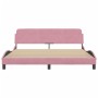 Bed frame with pink velvet headboard 180x200 cm by , Beds and slatted bases - Ref: Foro24-373237, Price: 196,99 €, Discount: %