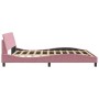 Bed frame with pink velvet headboard 180x200 cm by , Beds and slatted bases - Ref: Foro24-373237, Price: 196,99 €, Discount: %