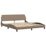 Bed frame with synthetic leather headboard in cappuccino color 180x200cm by , Beds and slatted bases - Ref: Foro24-373242, Pr...