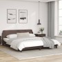 Bed frame with brown synthetic leather headboard 180x200 cm by , Beds and slatted bases - Ref: Foro24-373240, Price: 181,98 €...