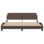 Bed frame with brown synthetic leather headboard 180x200 cm by , Beds and slatted bases - Ref: Foro24-373240, Price: 181,98 €...