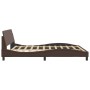 Bed frame with brown synthetic leather headboard 180x200 cm by , Beds and slatted bases - Ref: Foro24-373240, Price: 181,98 €...