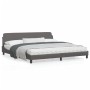 Bed frame with headboard gray synthetic leather 200x200 cm by , Beds and slatted bases - Ref: Foro24-373261, Price: 164,25 €,...