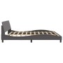 Estructura de cama con cabecero cuero sintético gris 200x200 cm de , Camas y somieres - Ref: Foro24-373261, Precio: 164,25 €,...