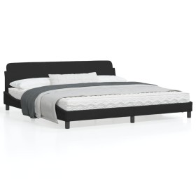 Estructura de cama con cabecero de terciopelo negro 200x200 cm de , Camas y somieres - Ref: Foro24-373254, Precio: 161,99 €, ...