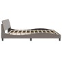 Bed frame with taupe gray fabric headboard 200x200 cm by , Beds and slatted bases - Ref: Foro24-373249, Price: 187,67 €, Disc...