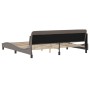 Estructura de cama con cabecero de tela gris taupe 200x200 cm de , Camas y somieres - Ref: Foro24-373249, Precio: 164,28 €, D...