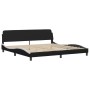 Estructura de cama con cabecero cuero sintético negro y blanco de , Camas y somieres - Ref: Foro24-373263, Precio: 170,83 €, ...