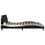 Bed frame with black and white synthetic leather headboard by , Beds and slatted bases - Ref: Foro24-373263, Price: 170,83 €,...