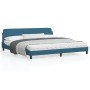 Estructura de cama con cabecero terciopelo azul 200x200 cm de , Camas y somieres - Ref: Foro24-373256, Precio: 161,32 €, Desc...