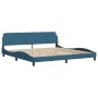 Estructura de cama con cabecero terciopelo azul 200x200 cm de , Camas y somieres - Ref: Foro24-373256, Precio: 161,32 €, Desc...