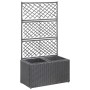 Trellis and flowerbed 2 pots black synthetic rattan 58x30x107 cm by vidaXL, Pots and planters - Ref: Foro24-46931, Price: 85,...