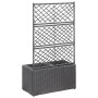 Trellis and flowerbed 2 pots black synthetic rattan 58x30x107 cm by vidaXL, Pots and planters - Ref: Foro24-46931, Price: 85,...