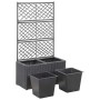 Trellis and flowerbed 2 pots black synthetic rattan 58x30x107 cm by vidaXL, Pots and planters - Ref: Foro24-46931, Price: 85,...